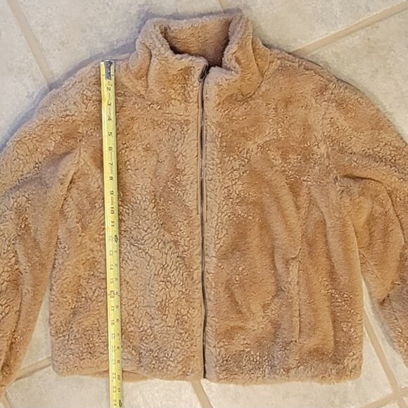 Sanctuary Faux Fur Teddy Soft Fully Lined Neutral Bomber Jacket Sz Med - Picture 7 of 11